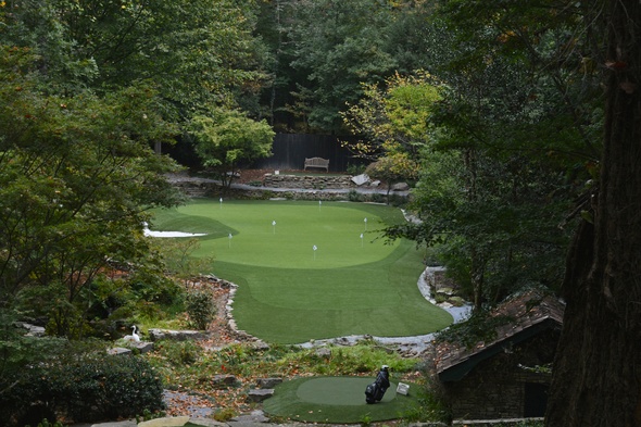 Charlotte Synthetic Putting Green amidst trees